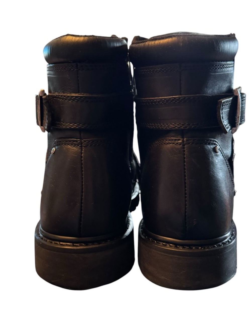 Mens Harley Davidson Steel Toe Work Boots Black Leather Moto Size 12 - Picture 5 of 10